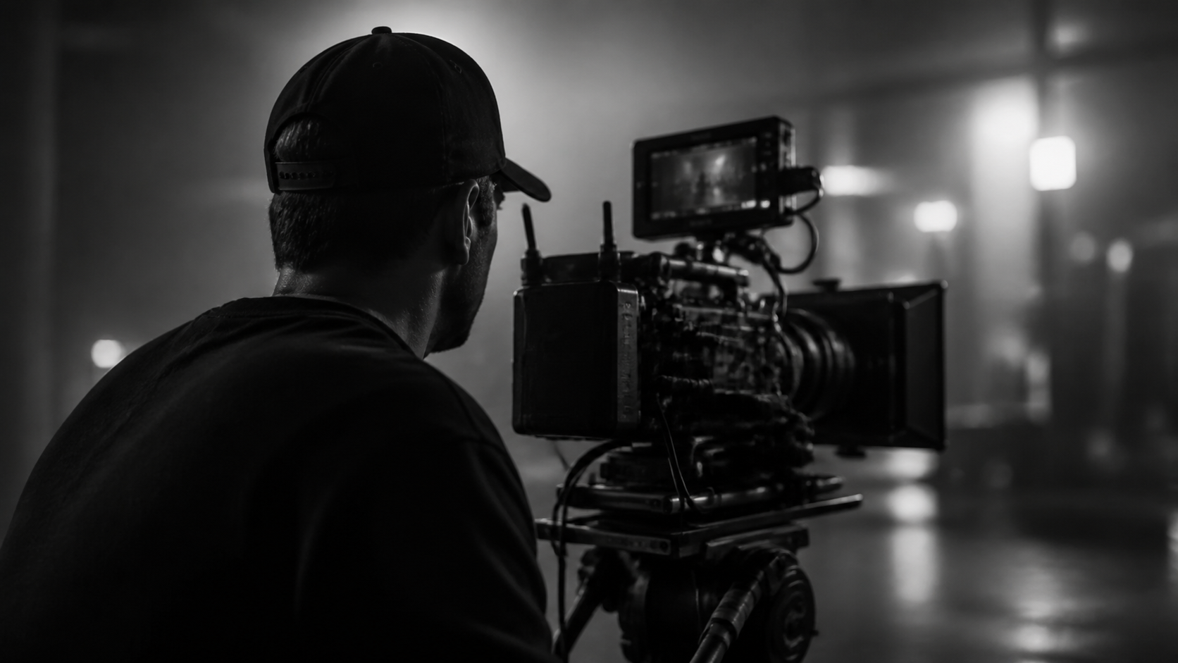 Camera operator filming on set
